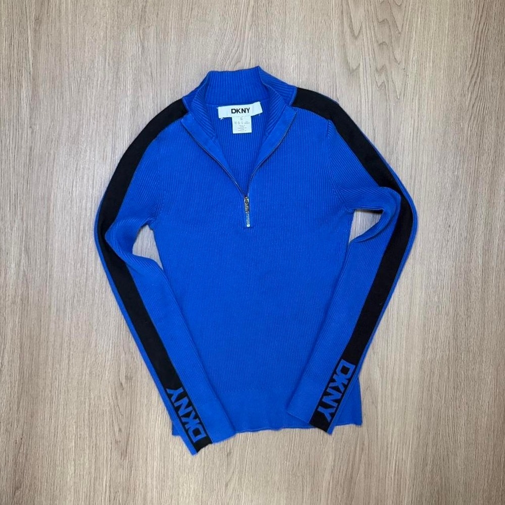DKNY blue quarter zip long sleeve - Picture 5 of 5